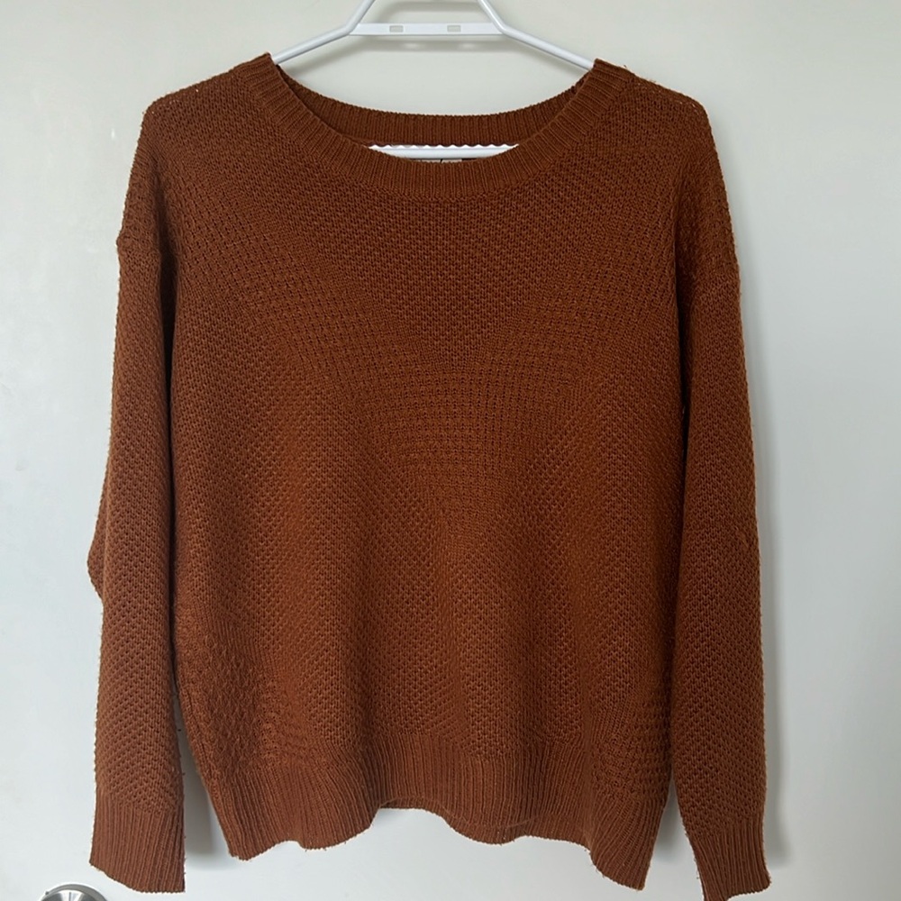Burnt orange scoop neck sweater by Beceel. Lightly worn. Size M